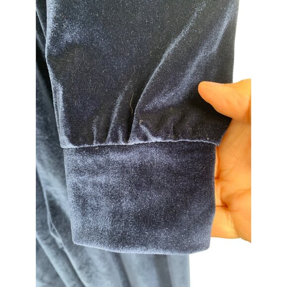 Fabletics Velour Zip-Up Wide Leg Onesie L Navy Jumpsuit RGG10698 NWT Mock Neck - Picture 10 of 13